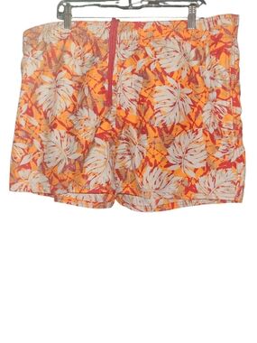 Talos Tropical Print Swim Trunks Orange sz XL